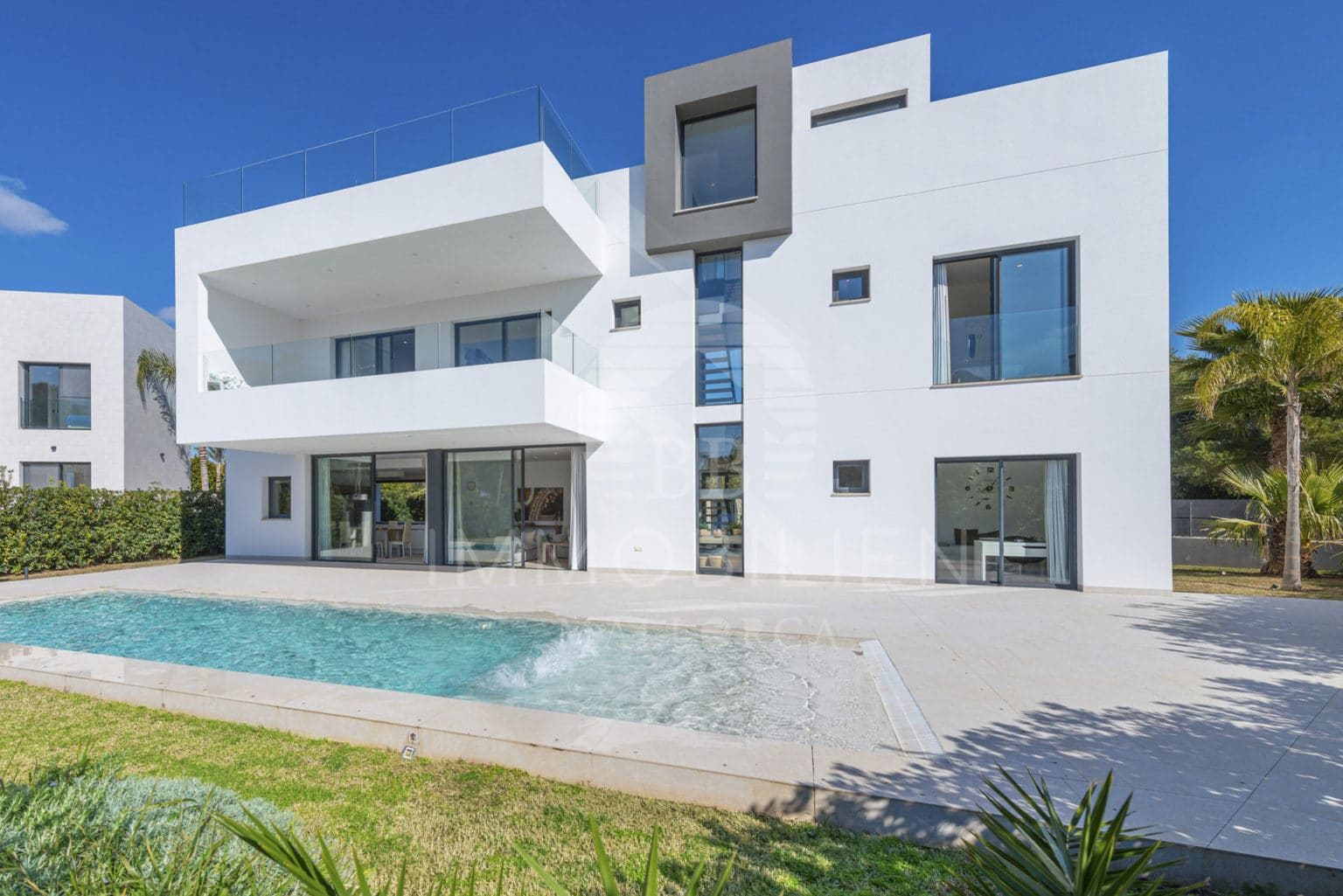 Modern new-build villa on the front line with pool sea views green zone carport 2